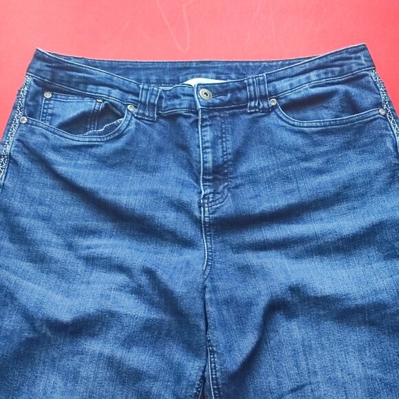 Christopher & Banks jeans straight leg blue women's size 16 - Picture 2 of 9